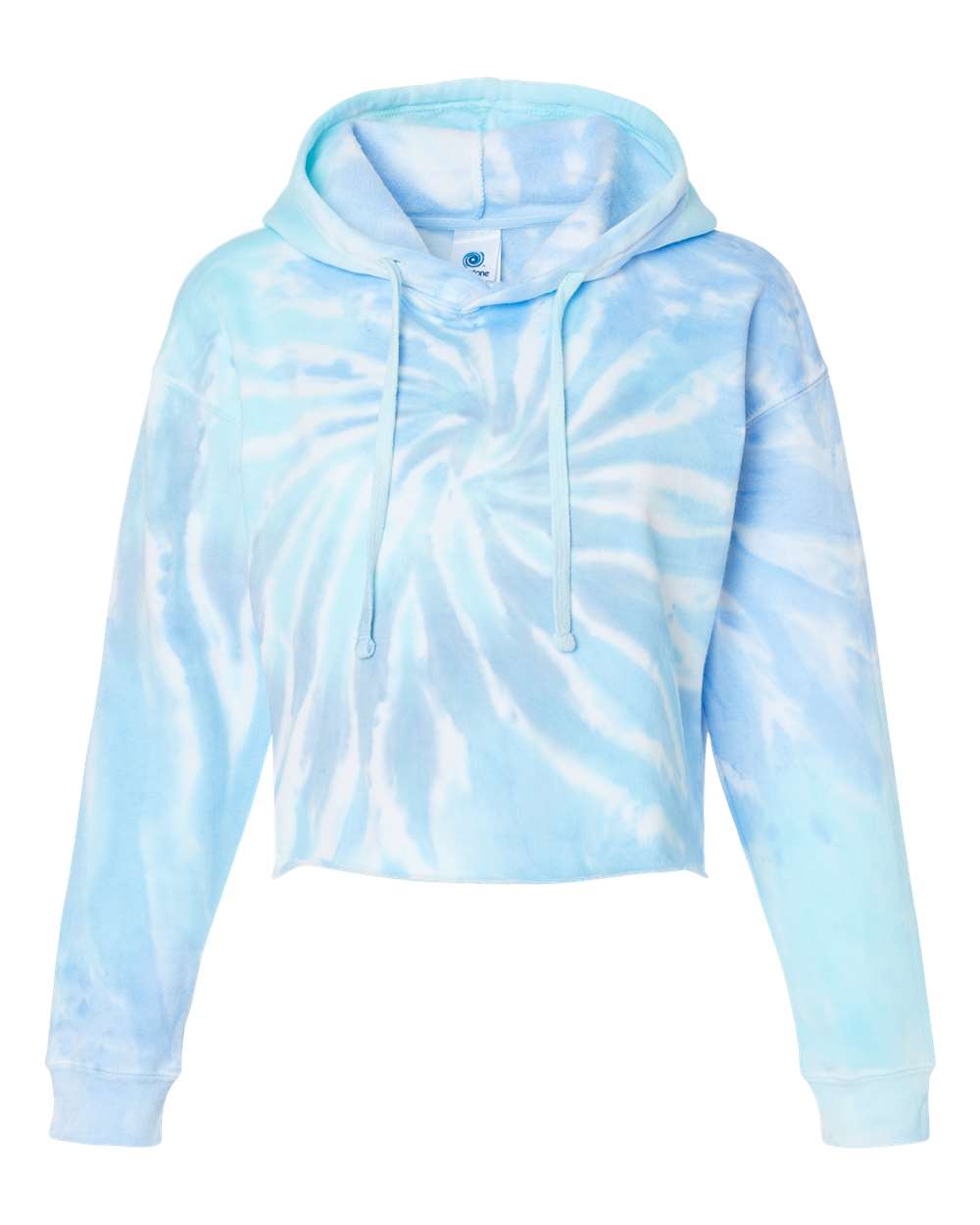 8333 Colortone Womens Tie-Dyed Crop Hooded Sweatshirt