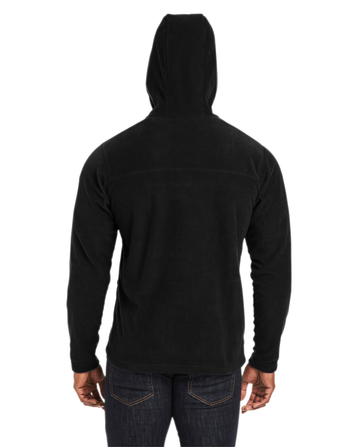 1954251 Columbia Mens Steens Mountain Novelty 1/2 Snap Hooded Jacket - Back Image