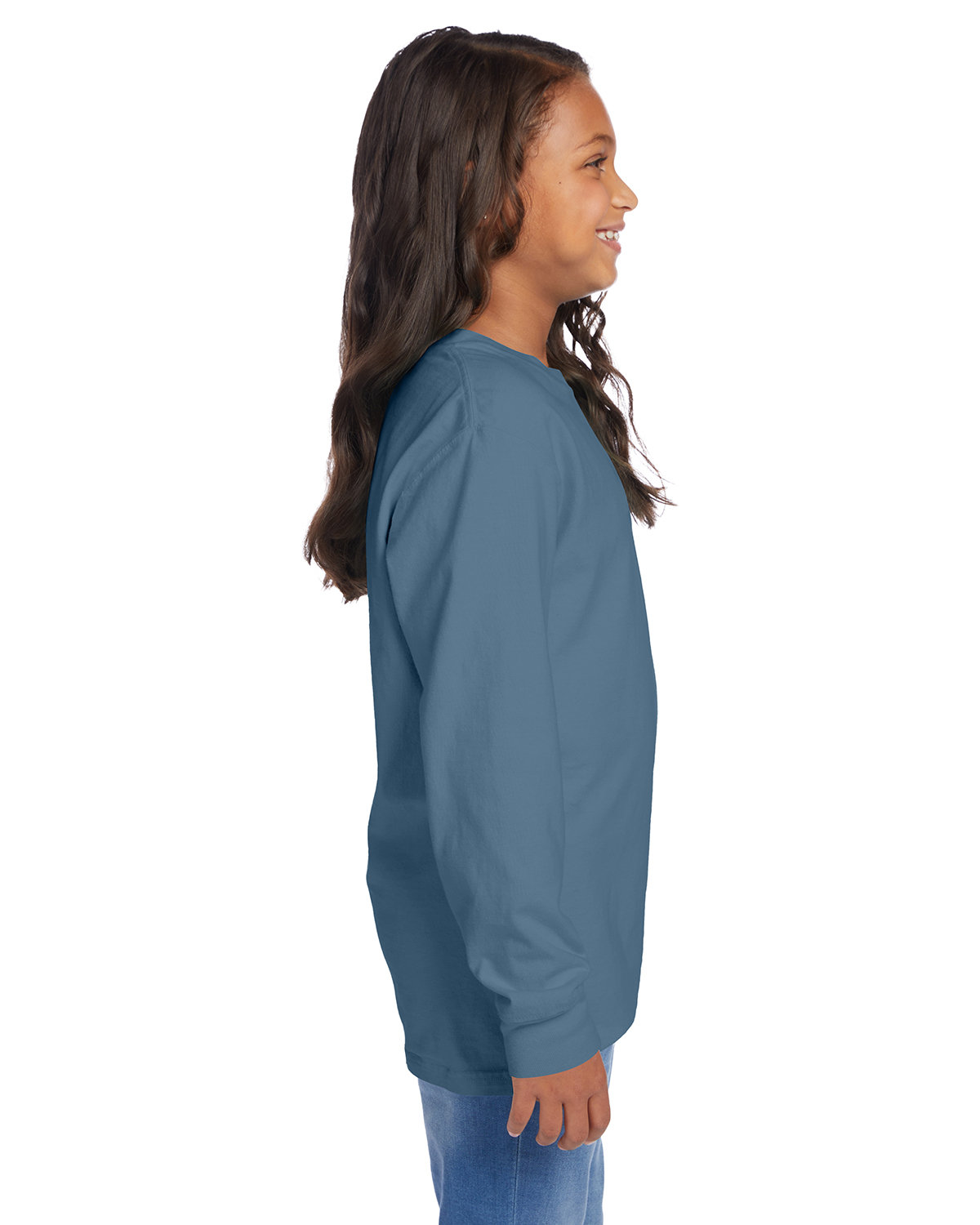 GDH275 ComfortWash by Hanes Youth Crew Long-Sleeve T-Shirt - Siide Image