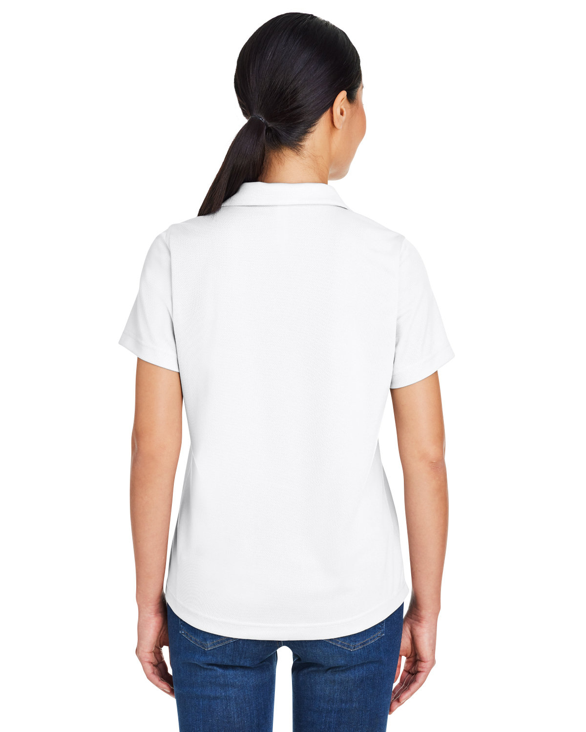 CE104W Core 365 Ladies Market Snag Protect Mesh Polo - Back Image