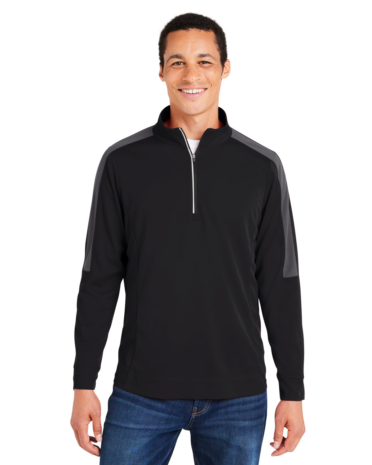 CE404 Core 365 Mens Market Snag Protect Mesh Colorblock Quarter-Zip CE404 Core 365 Mens Market Snag Protect Mesh Colorblock Quarter-Zip