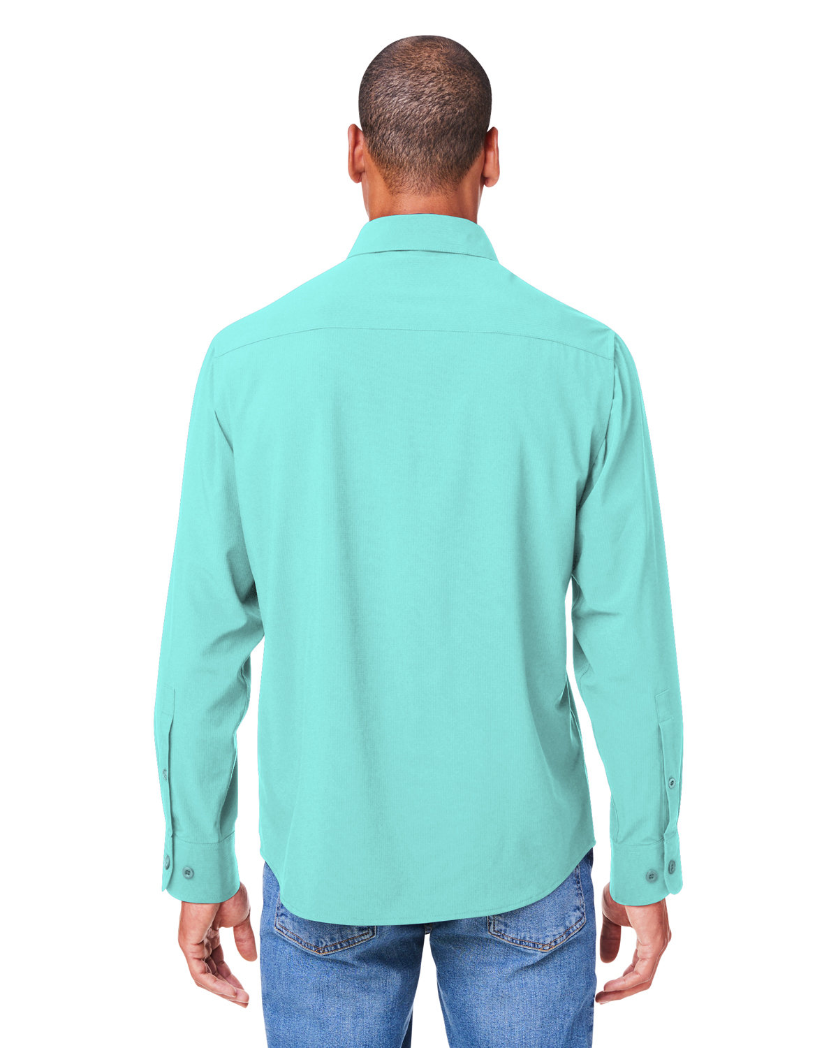 CE510L Core 365 Mens Ultra UVP Long-Sleeve Marina Shirt - Back Image