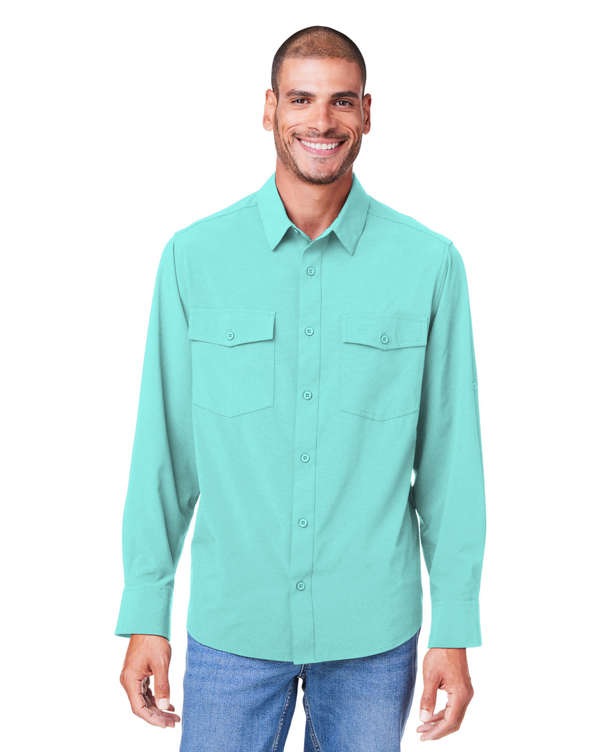 CE510L Core 365 Mens Ultra UVP Long-Sleeve Marina Shirt