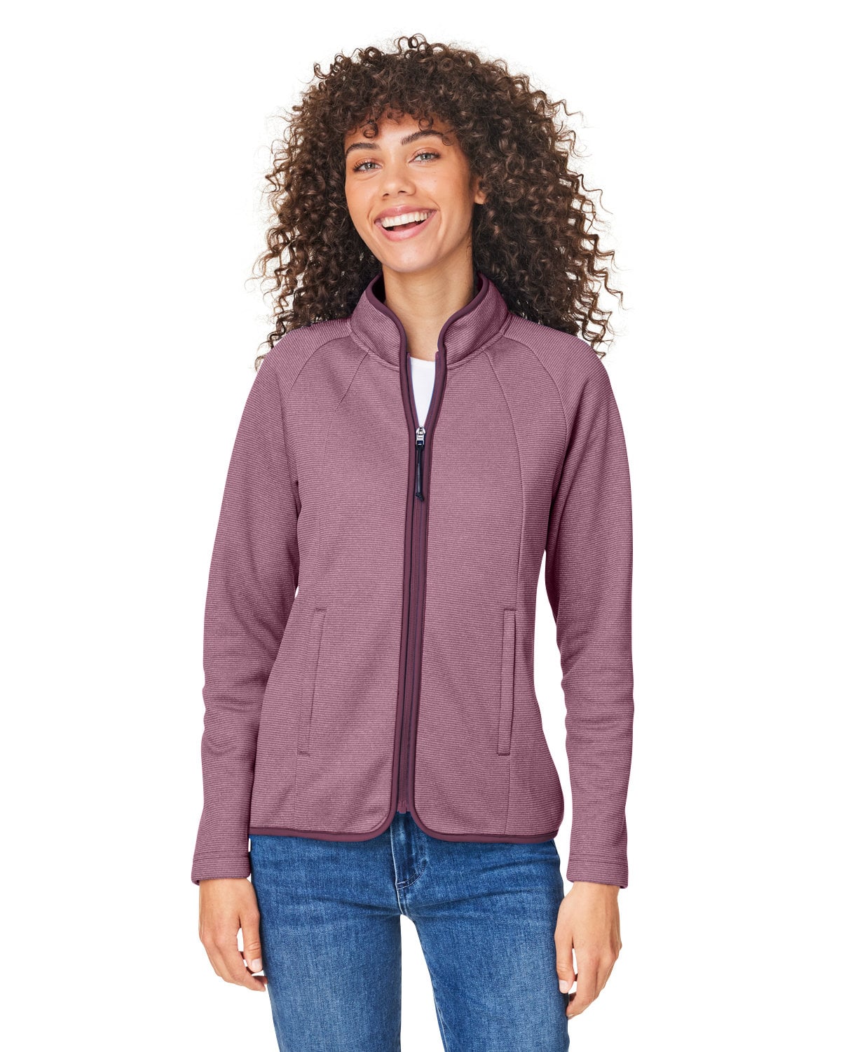Core 365 CE72W Ladies Venture Heathered Stripe Full-Zip