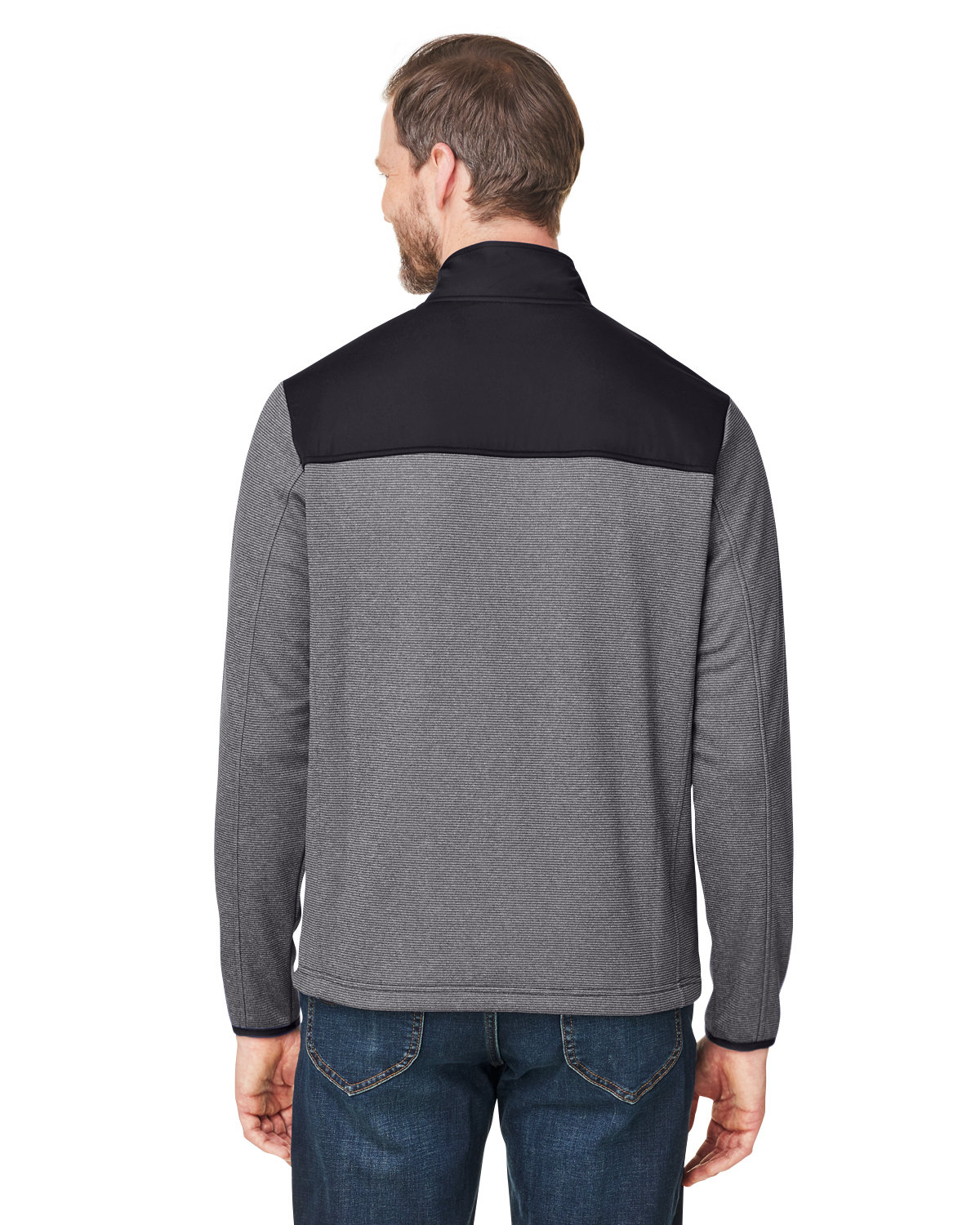 CE74 Core 365 Mens Venture Heathered Stripe Hybrid Jacket - Back Image