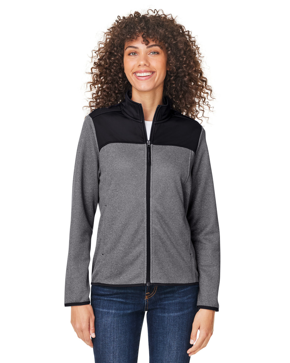 CE74W Core 365 Ladies Venture Heathered Stripe Hybrid Jacket