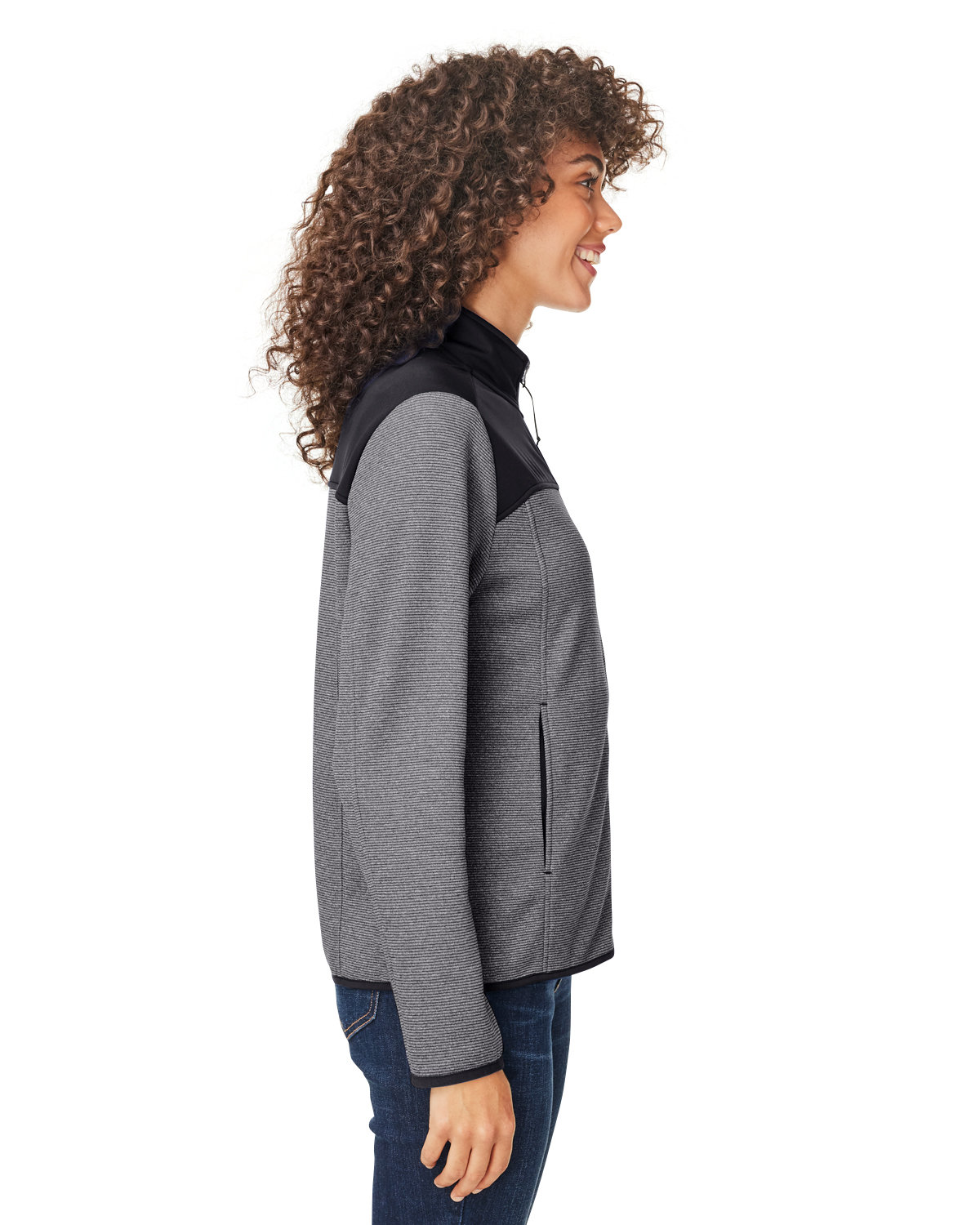 CE74W Core 365 Ladies Venture Heathered Stripe Hybrid Jacket - Siide Image