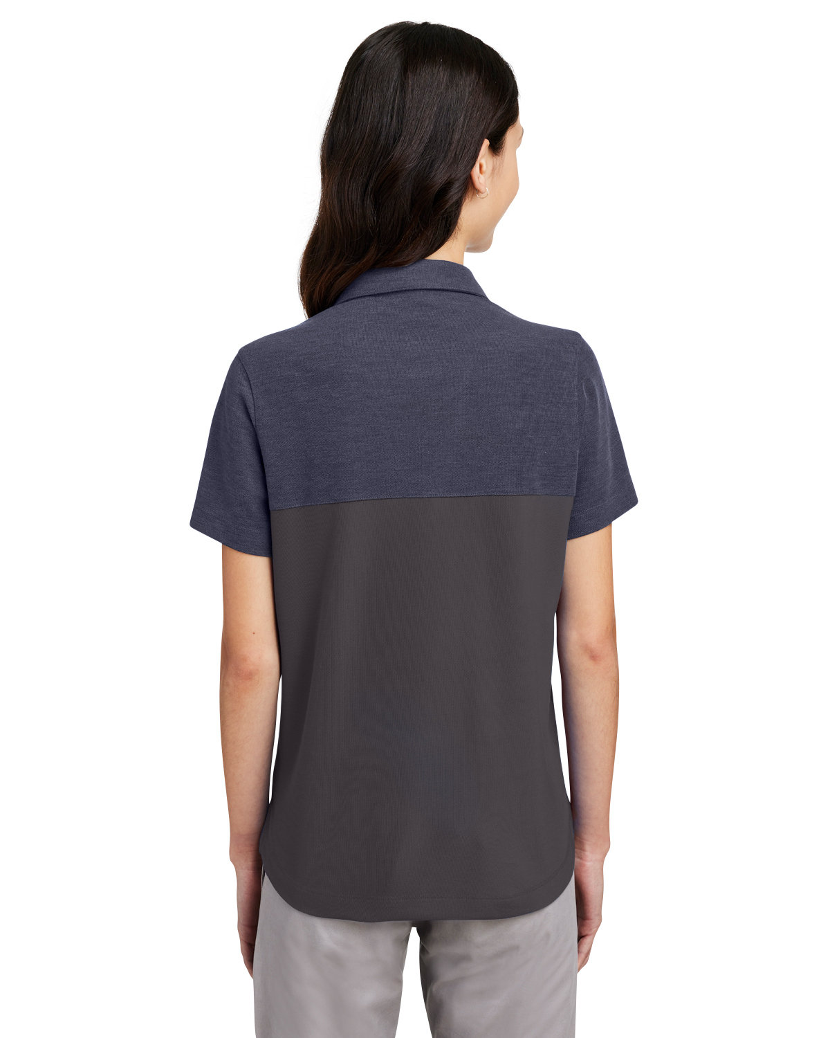 CE112CW Core 365 Ladies Fusion ChromaSoft Colorblock Polo - Back Image
