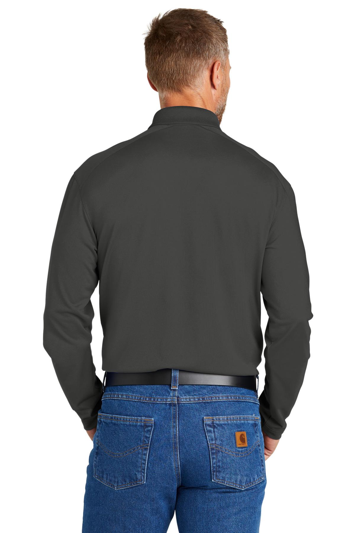 CS418LS CornerStone Select Lightweight Snag-Proof Long Sleeve Polo - Back Image