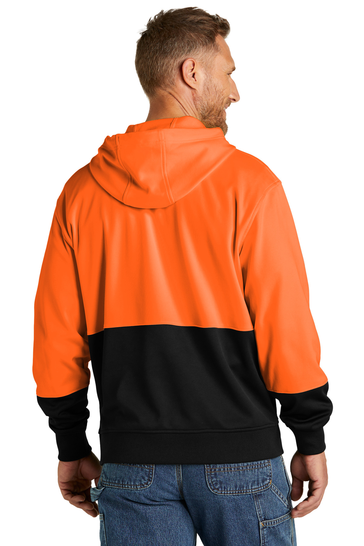 CSF01 CornerStone Enhanced Visibility Fleece Pullover Hoodie - Back Image