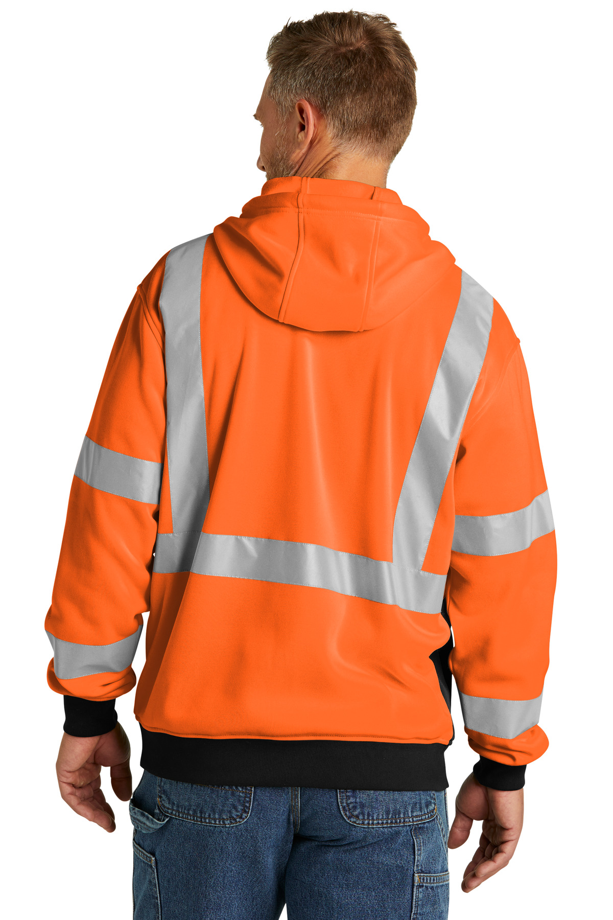 CSF300 CornerStone A107 Class 3 Heavy-Duty Fleece Full-Zip Hoodie - Back Image