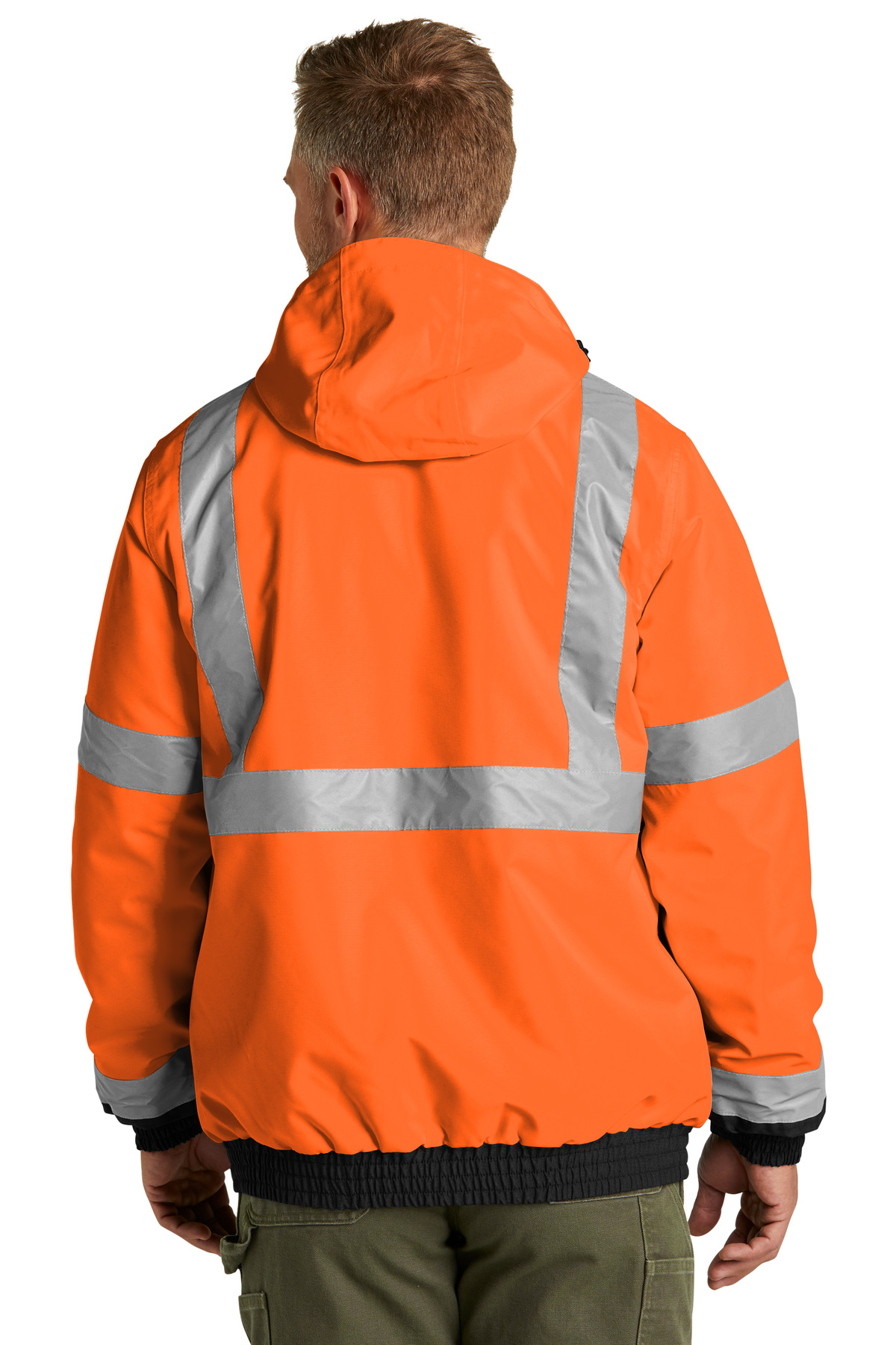 CSJ500 CornerStone ANSI 107 Class 3 Economy Waterproof Insulated Bomber Jacket - Back Image