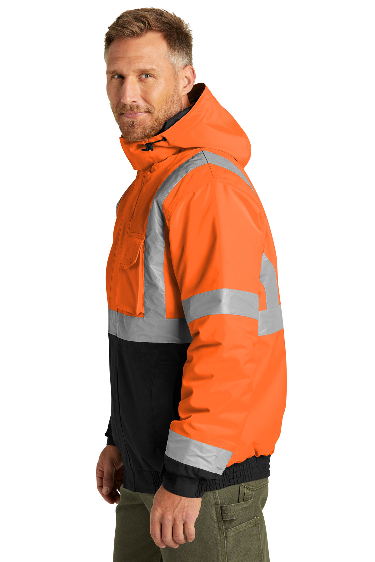 CSJ500 CornerStone ANSI 107 Class 3 Economy Waterproof Insulated Bomber Jacket - Siide Image