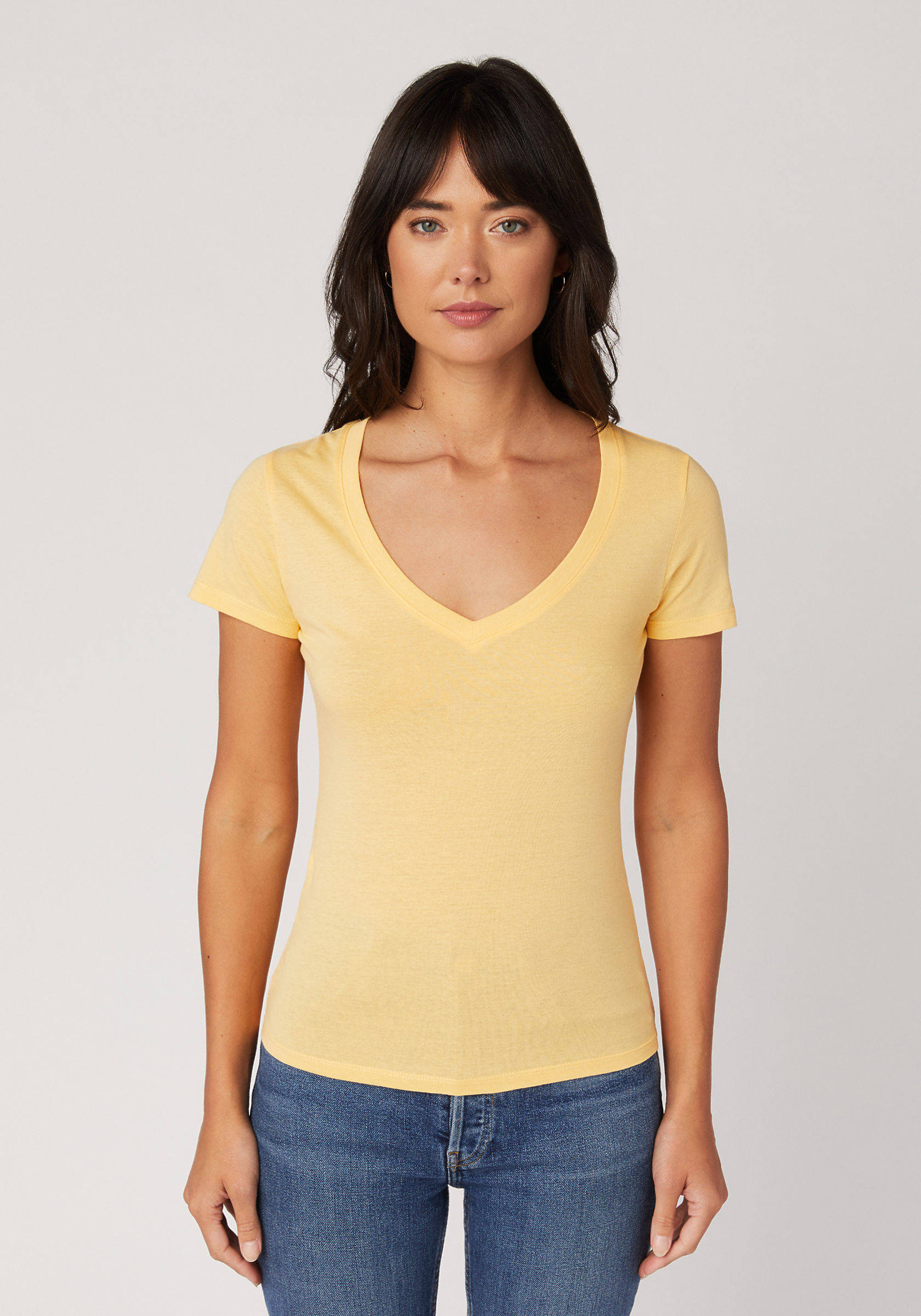 LC1125 Cotton Heritage Fitted Signature V-Neck Tee