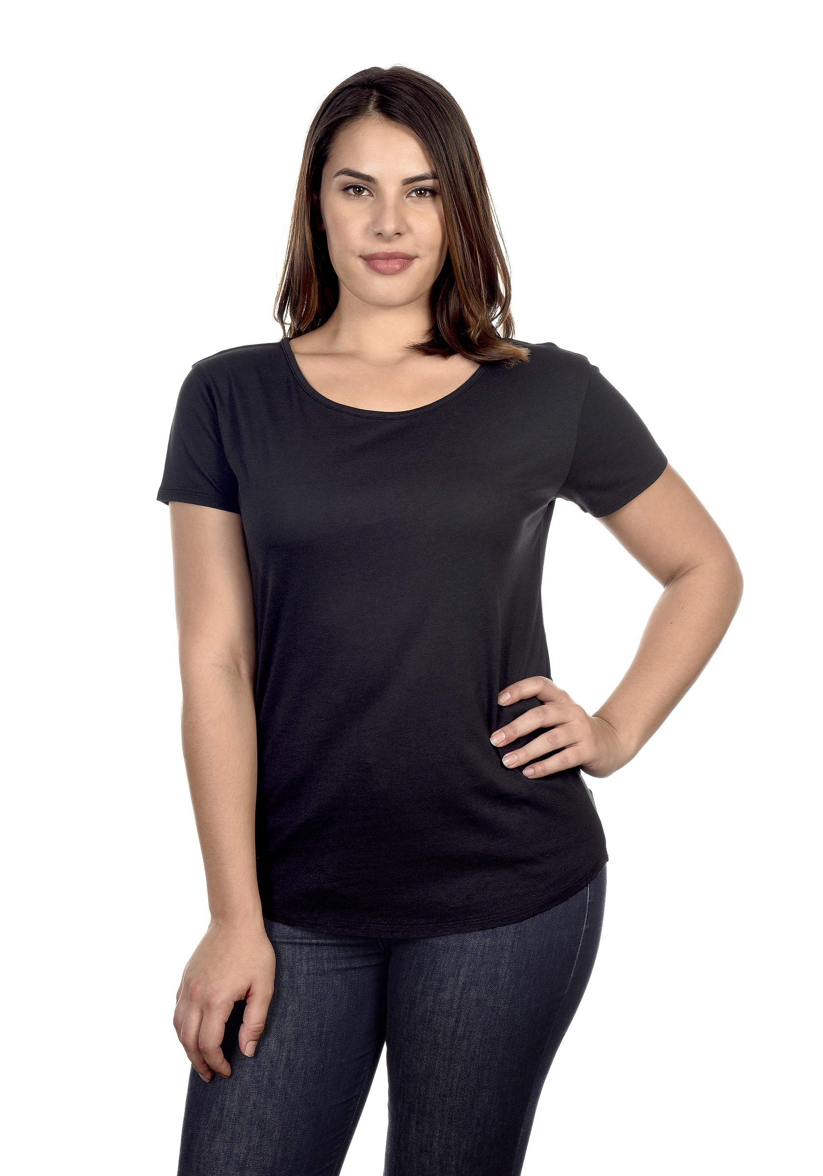 W1216 Cotton Heritage Cotton Modal Scoop Neck Tee