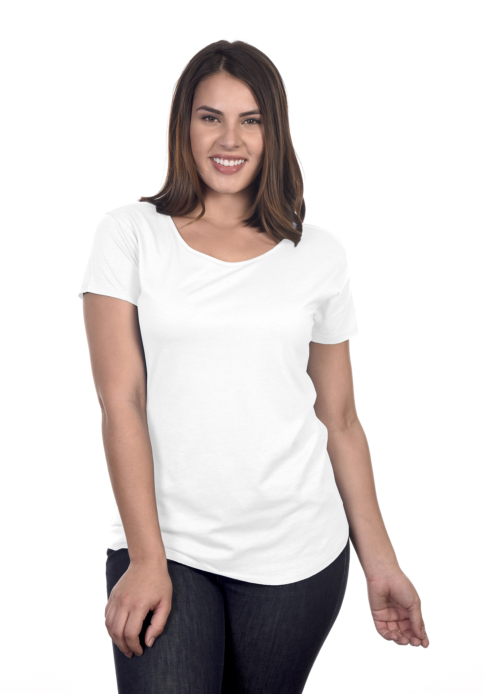 W1216 Cotton Heritage Cotton Modal Scoop Neck Tee