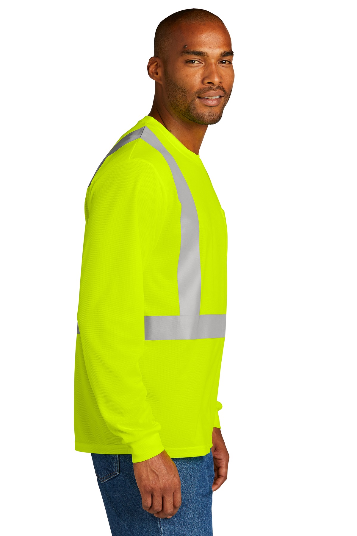 CS201 CornerStone ANSI 107 Class 2 Mesh Long Sleeve Tee. - Siide Image