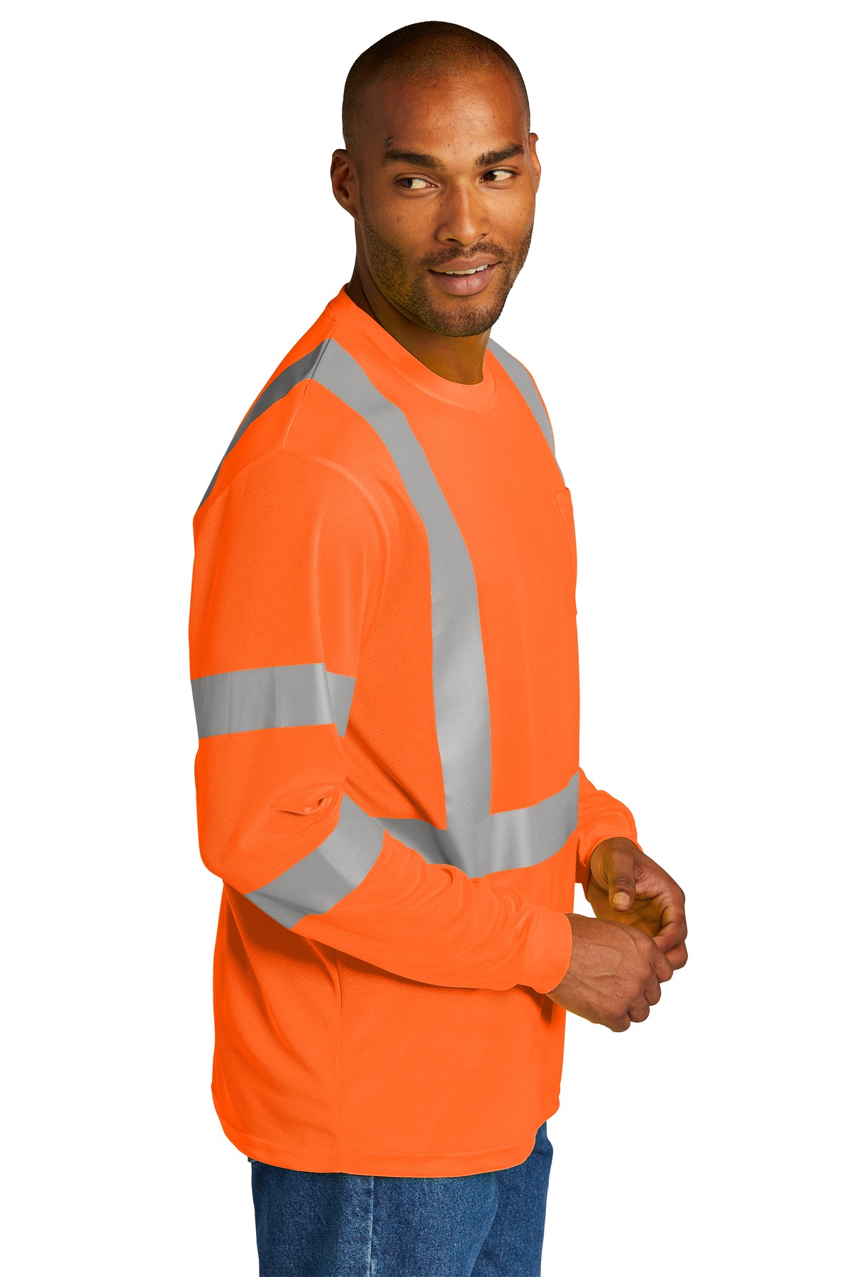 CS203 CornerStone ANSI 107 Class 3 Mesh Long Sleeve Tee. - Siide Image