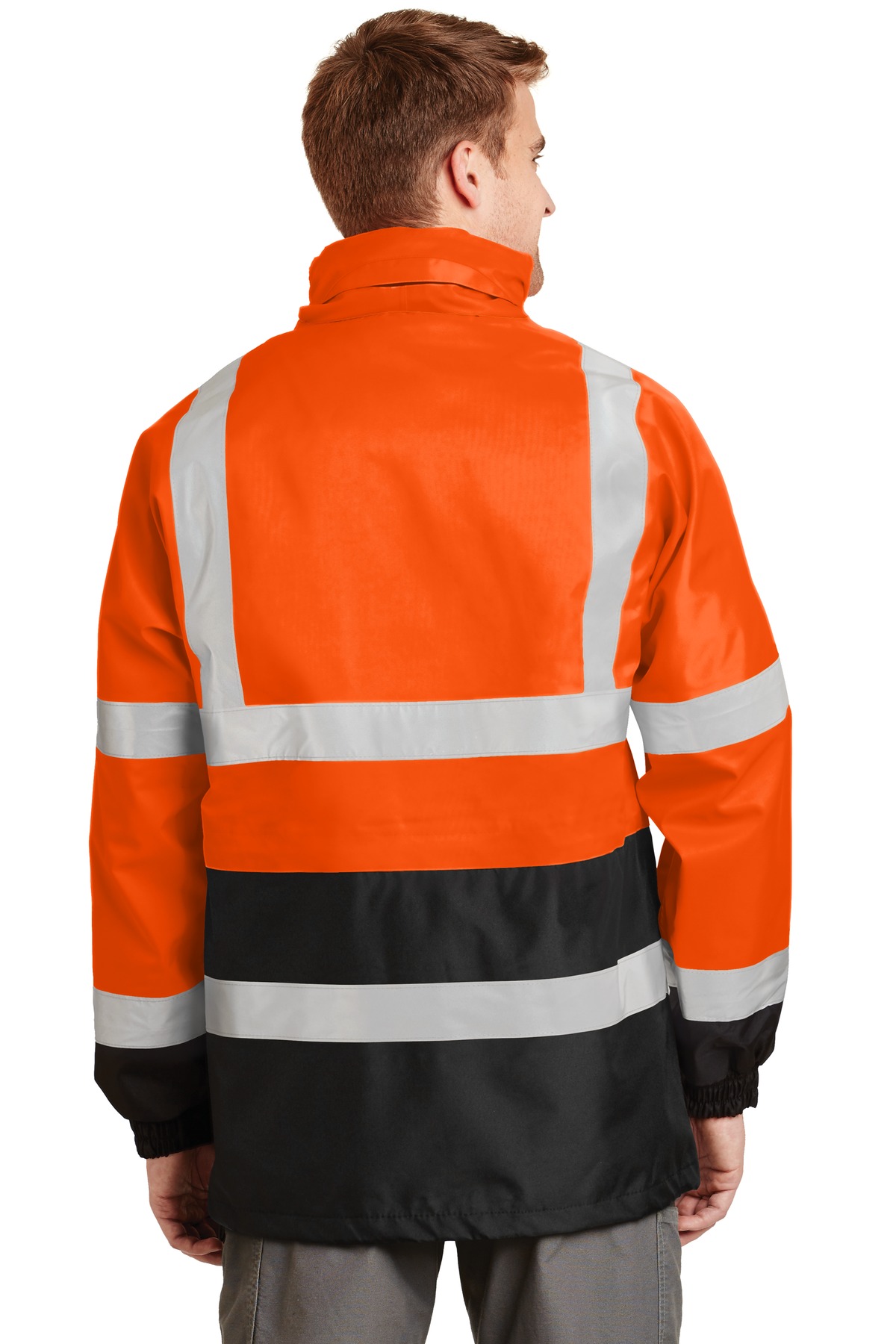 CSJ24 CornerStone - ANSI 107 Class 3 Waterproof Parka. - Back Image