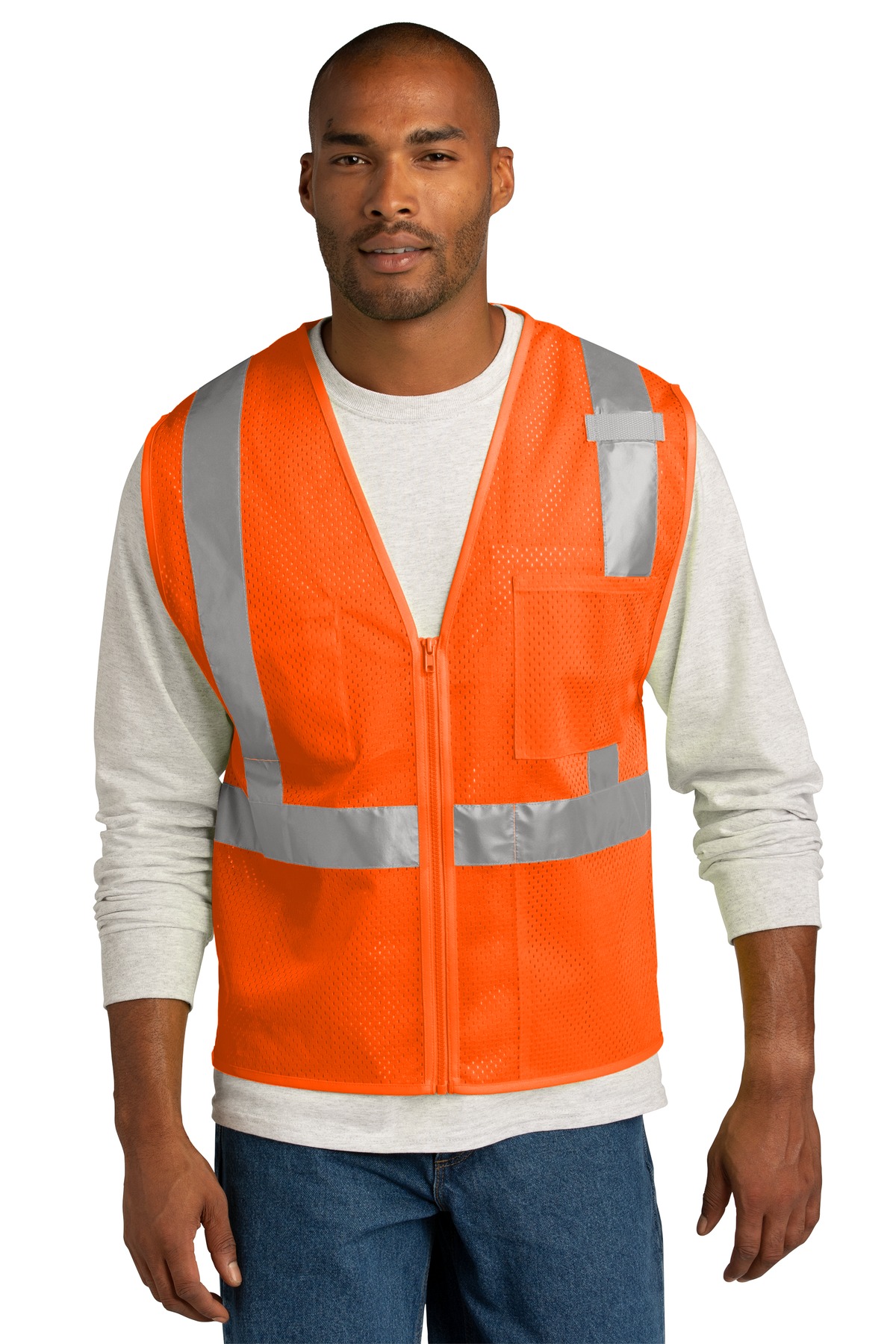 CSV102 CornerStone ANSI 107 Class 2 Mesh Zippered Vest.