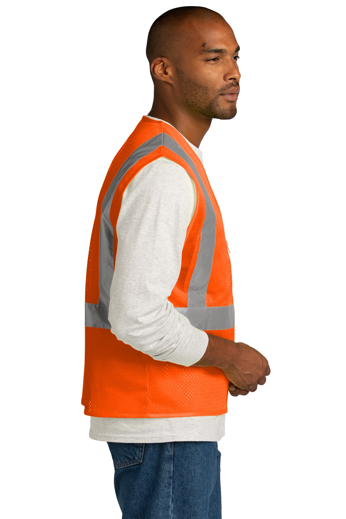 CSV102 CornerStone ANSI 107 Class 2 Mesh Zippered Vest. - Siide Image
