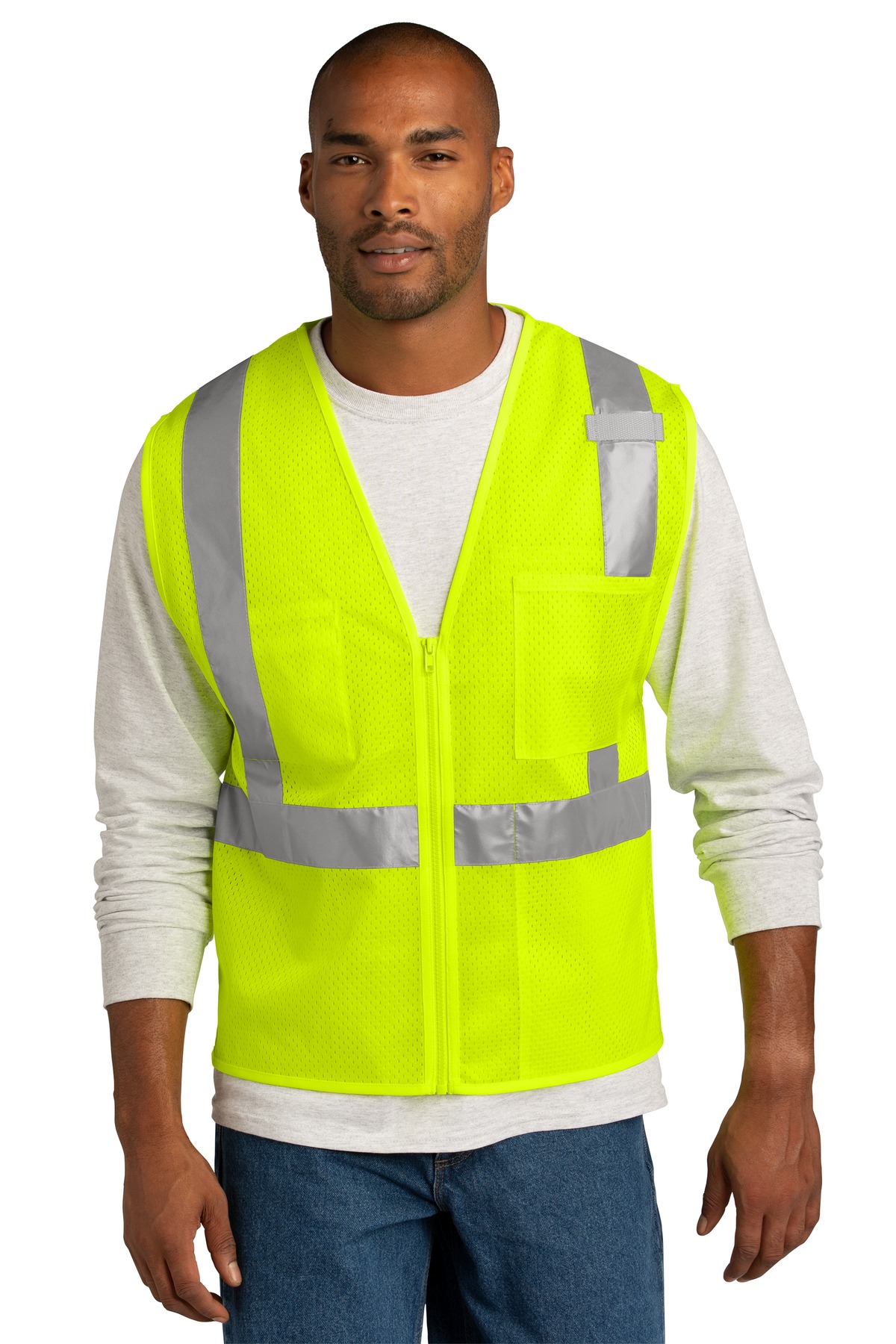 CSV102 CornerStone ANSI 107 Class 2 Mesh Zippered Vest.