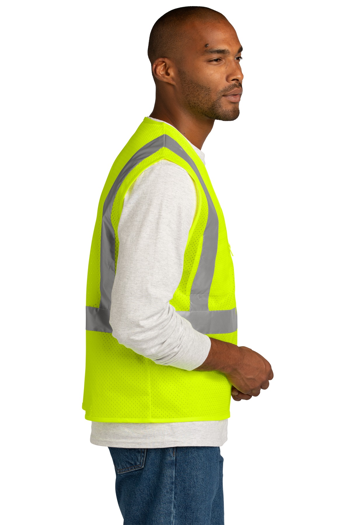 CSV102 CornerStone ANSI 107 Class 2 Mesh Zippered Vest. - Siide Image