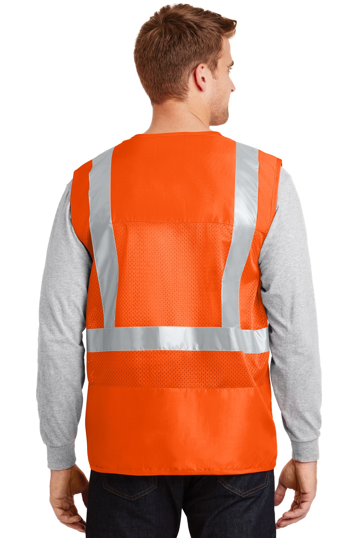 CSV405 CornerStone - ANSI 107 Class 2 Mesh Back Safety Vest. - Back Image