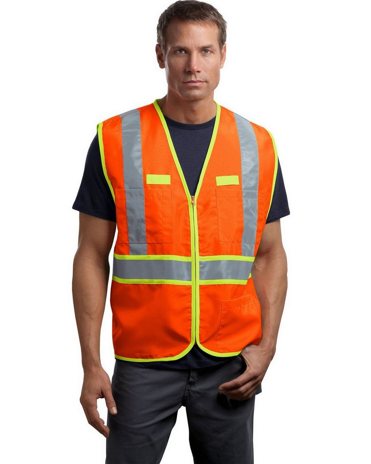 CSV407 CornerStone - ANSI 107 Class 2 Dual-Color Safety Vest. CSV407 CornerStone - ANSI 107 Class 2 Dual-Color Safety Vest.
