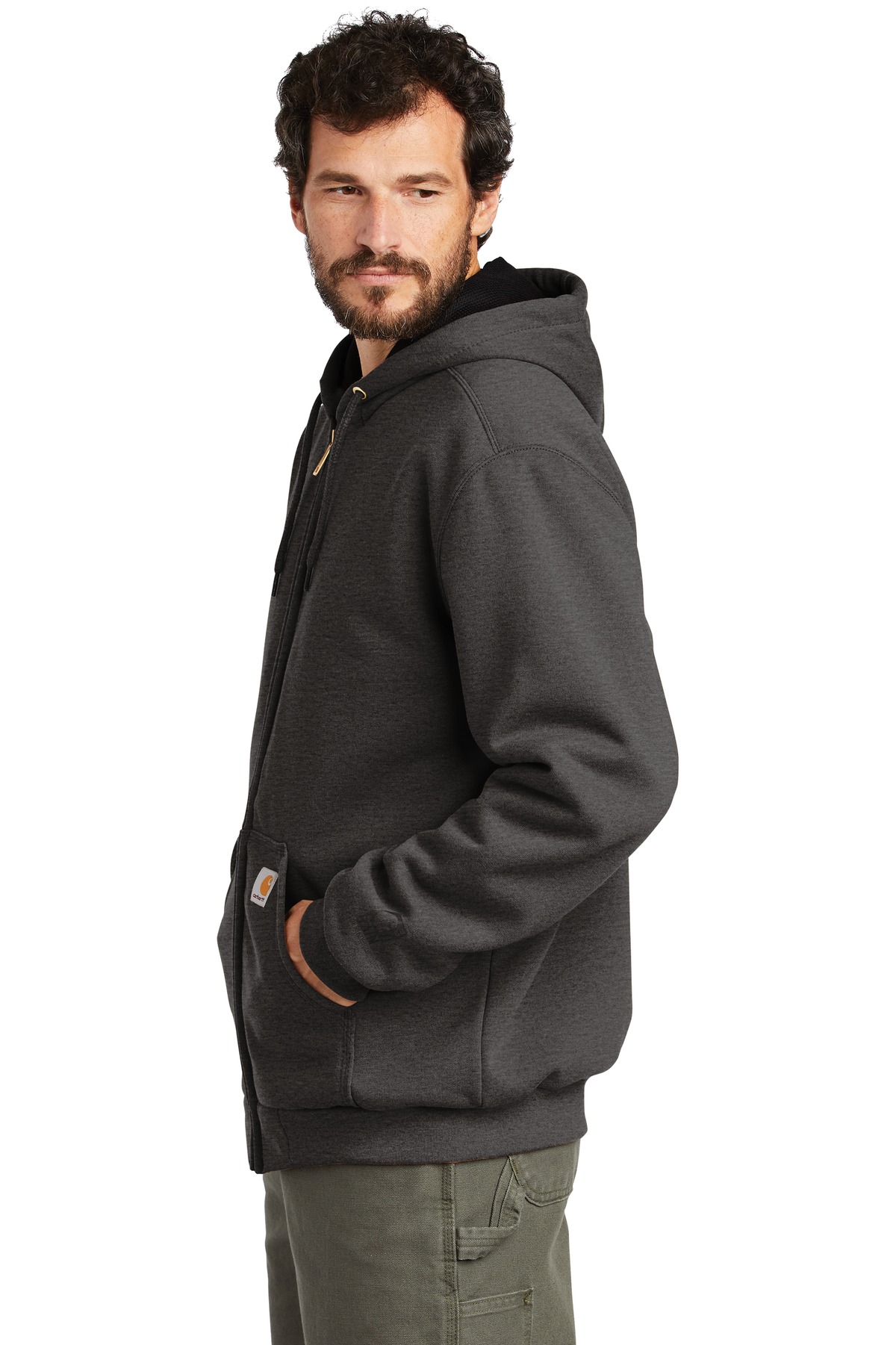 CT100632 Carhartt Rain Defender Rutland Thermal-Lined Hooded Zip-Front Sweatshirt. CT100632 Carhartt Rain Defender Rutland Thermal-Lined Hooded Zip-Front Sweatshirt. - Siide Image
