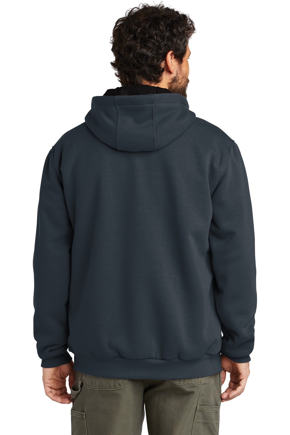 CT100632 Carhartt Rain Defender Rutland Thermal-Lined Hooded Zip-Front Sweatshirt. - Back Image