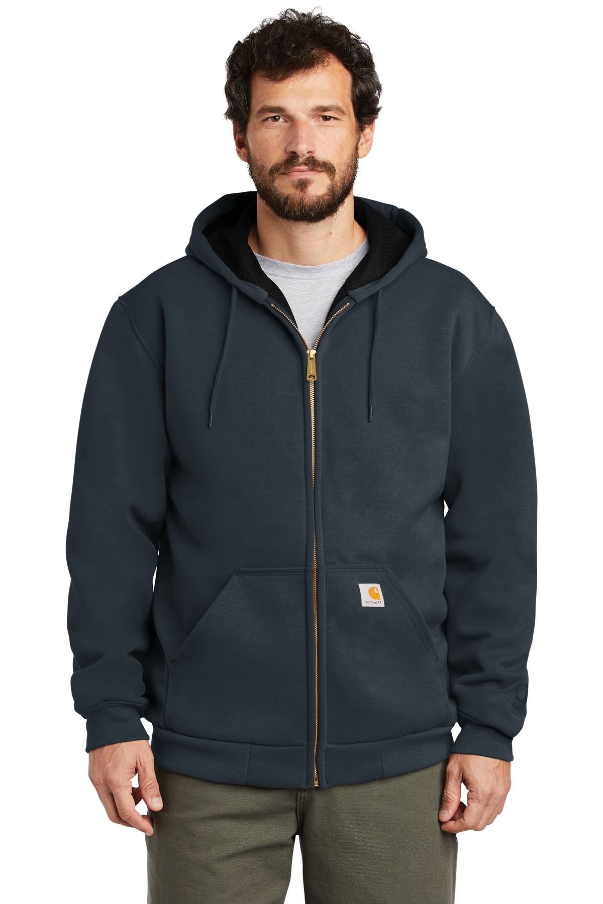 CT100632 Carhartt Rain Defender Rutland Thermal-Lined Hooded Zip-Front Sweatshirt.