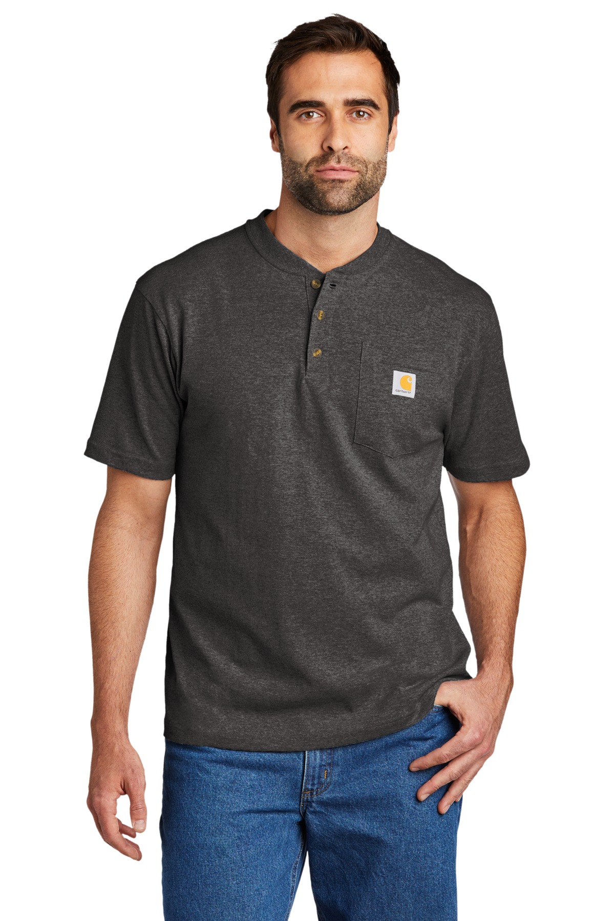 CTK84 Carhartt Short Sleeve Henley T-Shirt CTK84 Carhartt Short Sleeve Henley T-Shirt