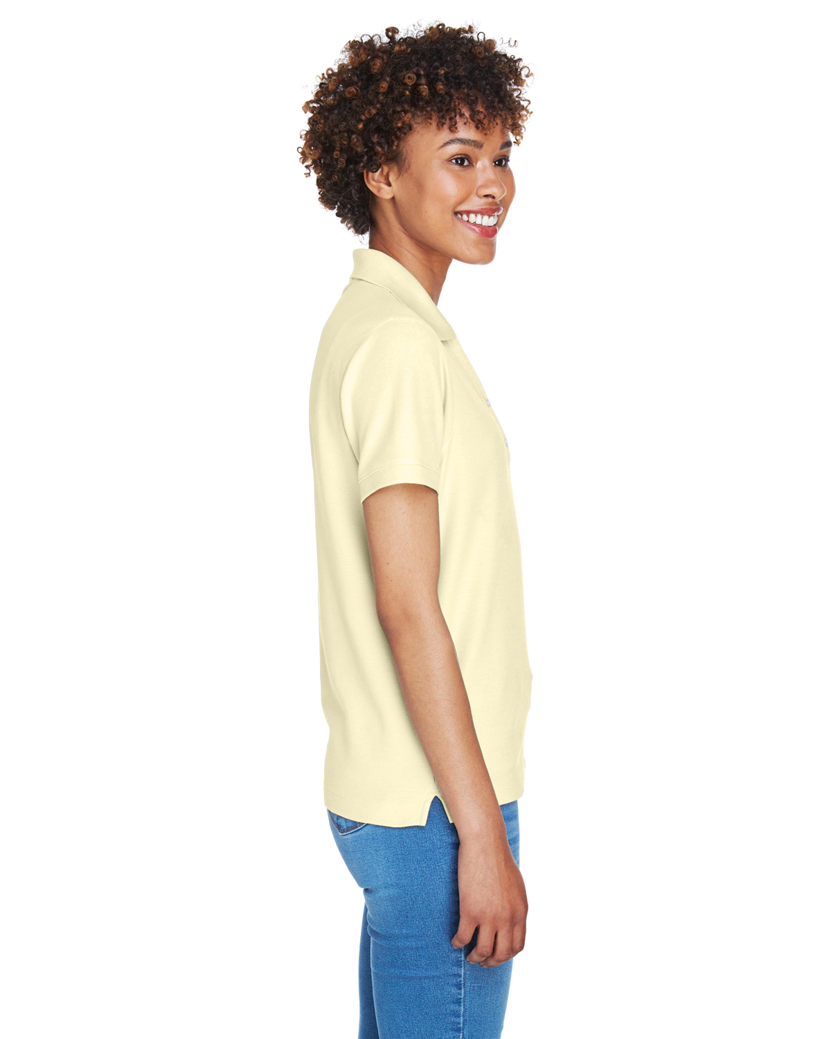 D100W Devon & Jones Ladies Pima Piqué Y-Collar Polo - Siide Image