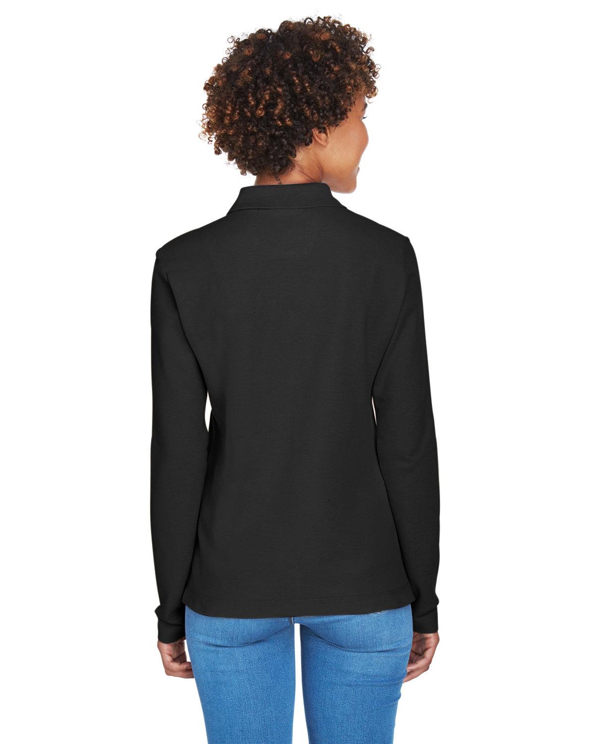 D110W Devon & Jones Ladies Pima Piqué Long-Sleeve Polo - Back Image