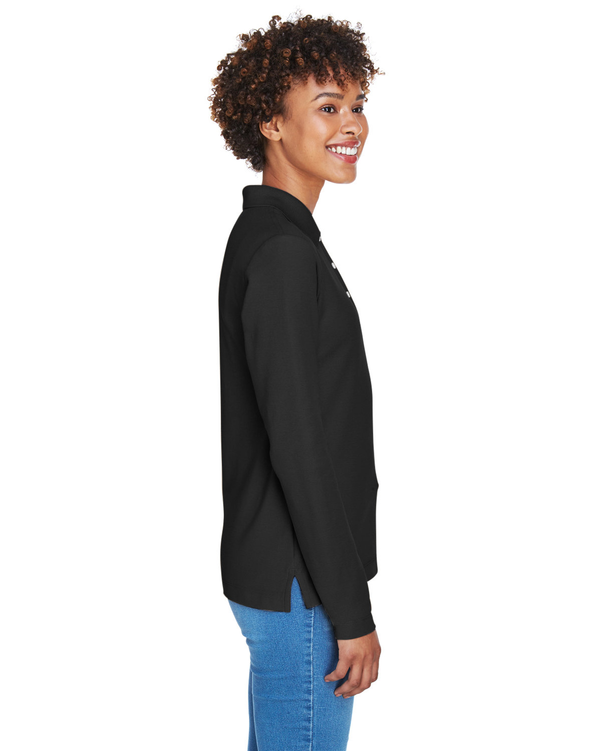 D110W Devon & Jones Ladies Pima Piqué Long-Sleeve Polo - Siide Image