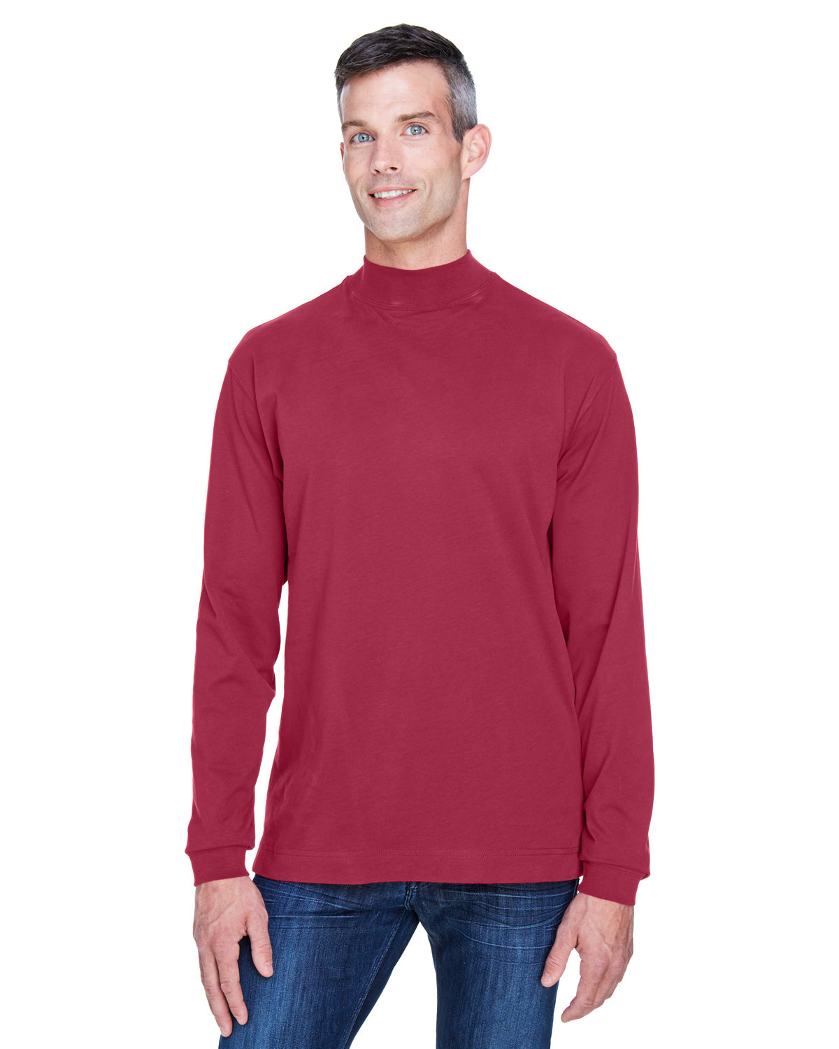 D420 Devon & Jones Adult Sueded Cotton Jersey Mock Turtleneck Zoom Image