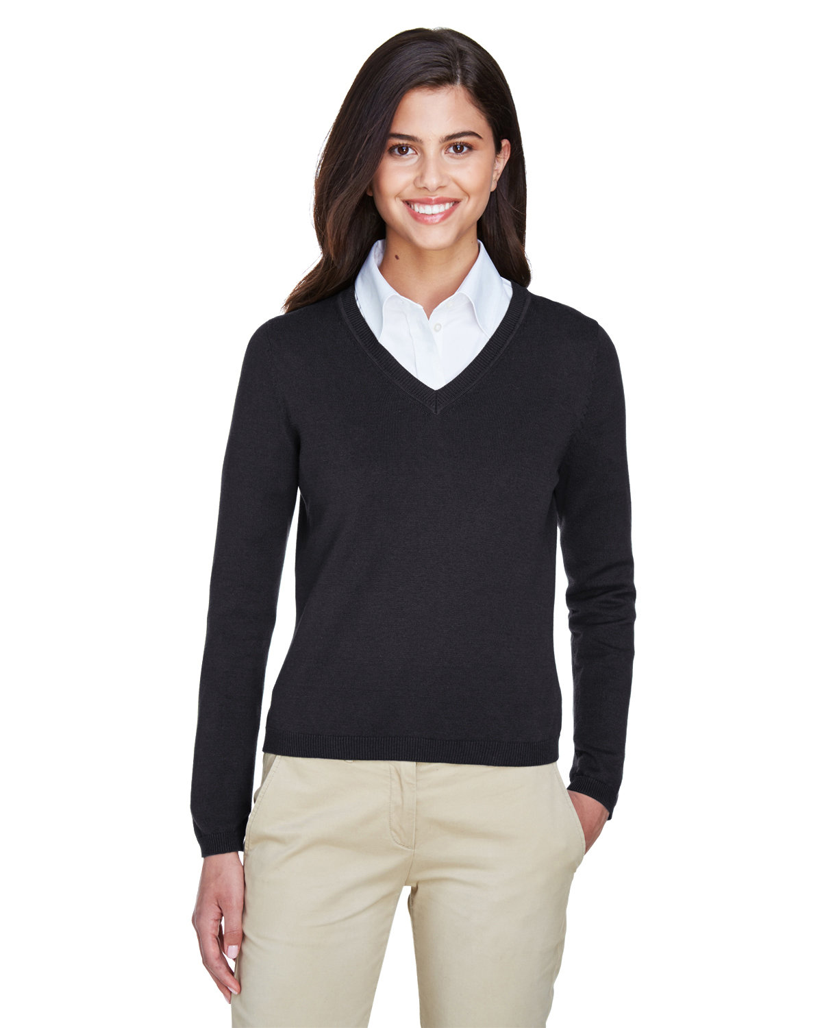 D475W Devon & Jones Ladies V-Neck Sweater D475W Devon & Jones Ladies V-Neck Sweater