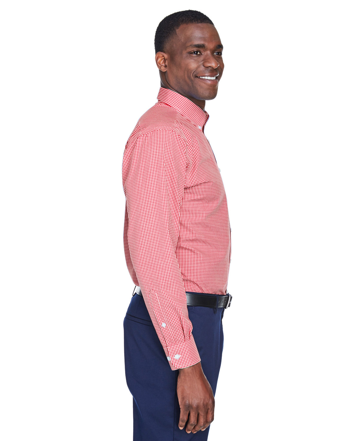 D640 Devon & Jones Mens Crown Woven Collection Gingham Check - Siide Image