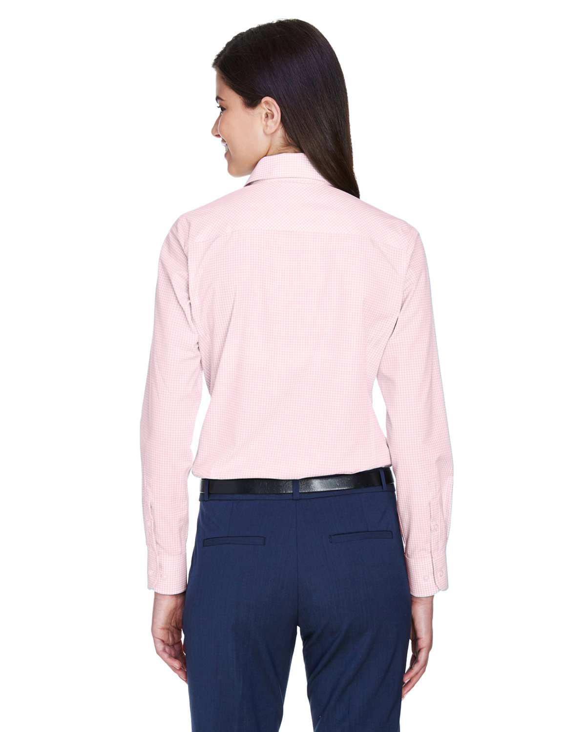 D640W Devon & Jones Ladies Crown Woven Collection Gingham Check - Back Image