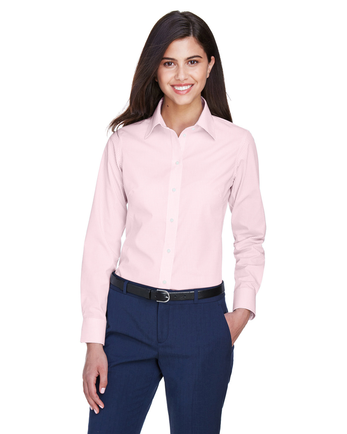 D640W Devon & Jones Ladies Crown Woven Collection Gingham Check