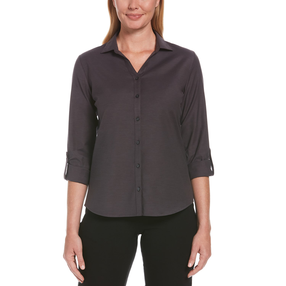 PEW107 DELTA APPAREL Ladies Heathered Woven Shirt