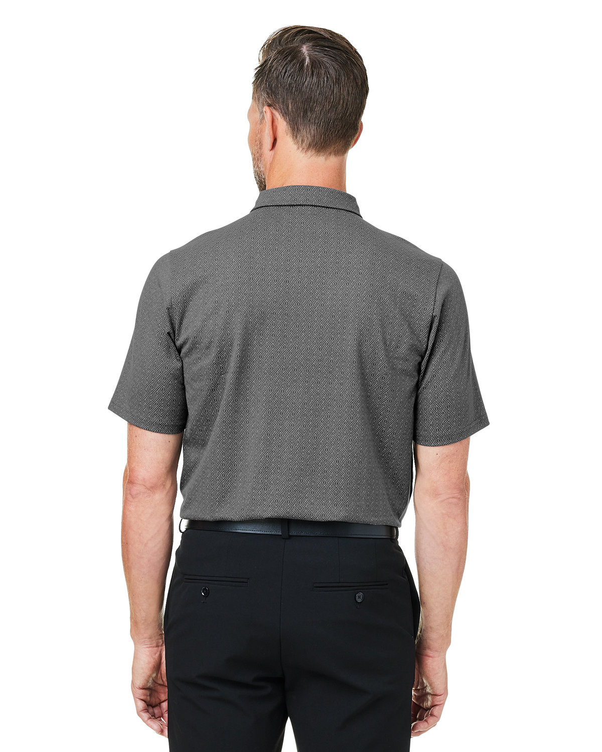 DG101 Devon & Jones Crownlux Performance? Mens Geo Polo DG101 Devon & Jones Crownlux Performance? Mens Geo Polo - Back Image