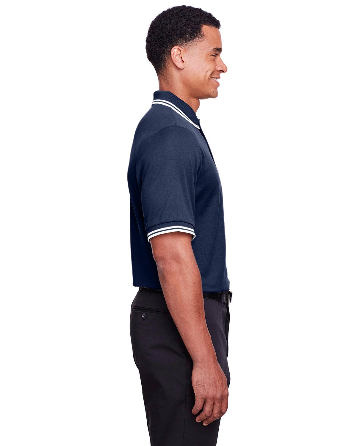 DG20C Devon & Jones Mens CrownLux Performance Plaited Tipped Polo - Siide Image