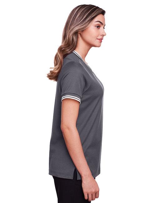 DG20CW Devon & Jones Ladies CrownLux Performance Plaited Tipped V-Neck Polo DG20CW Devon & Jones Ladies CrownLux Performance Plaited Tipped V-Neck Polo - Siide Image