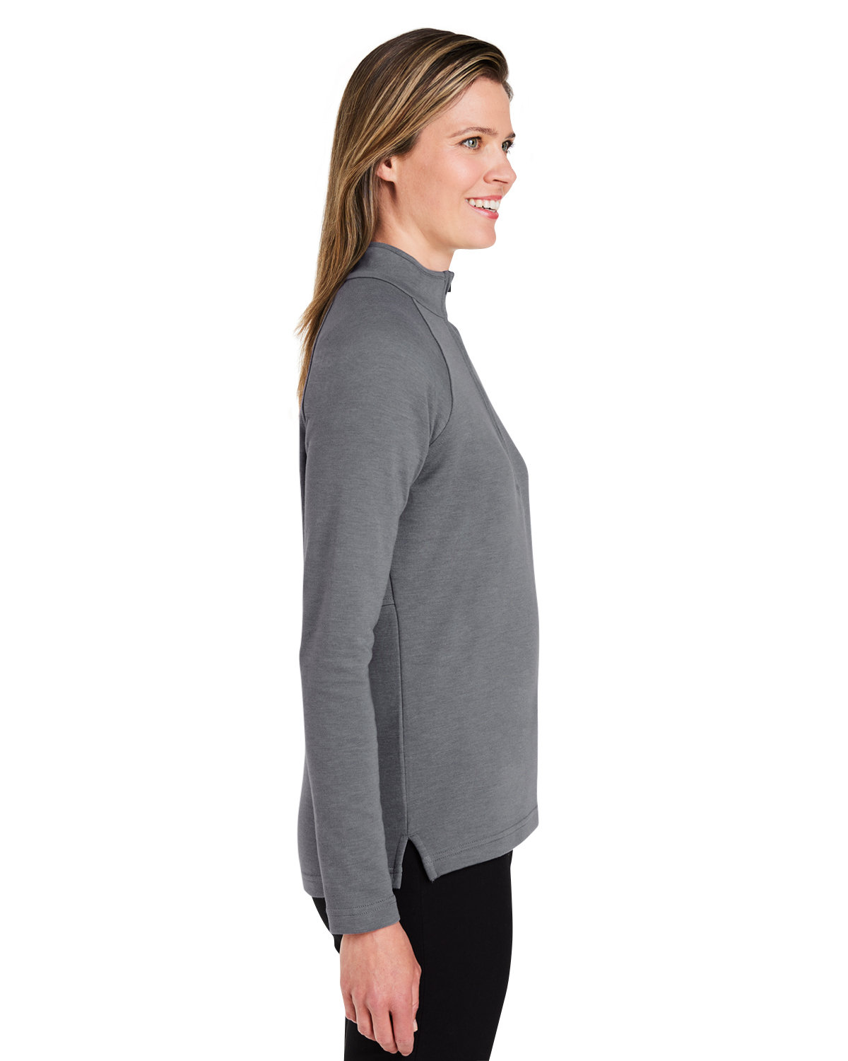 DG481WZ Devon & Jones Ladies New Classics Charleston Quarter-Zip - Siide Image