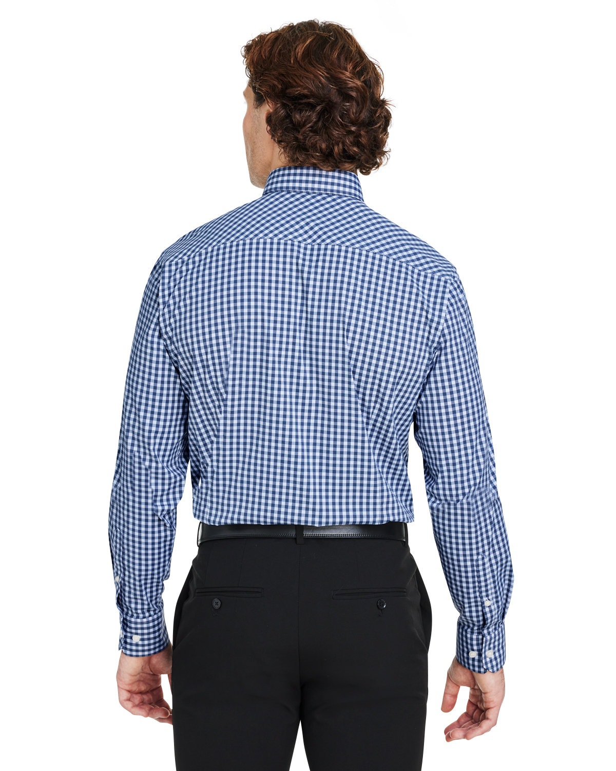DG536 Devon & Jones CrownLux Performance? Mens Gingham Shirt DG536 Devon & Jones CrownLux Performance? Mens Gingham Shirt - Back Image