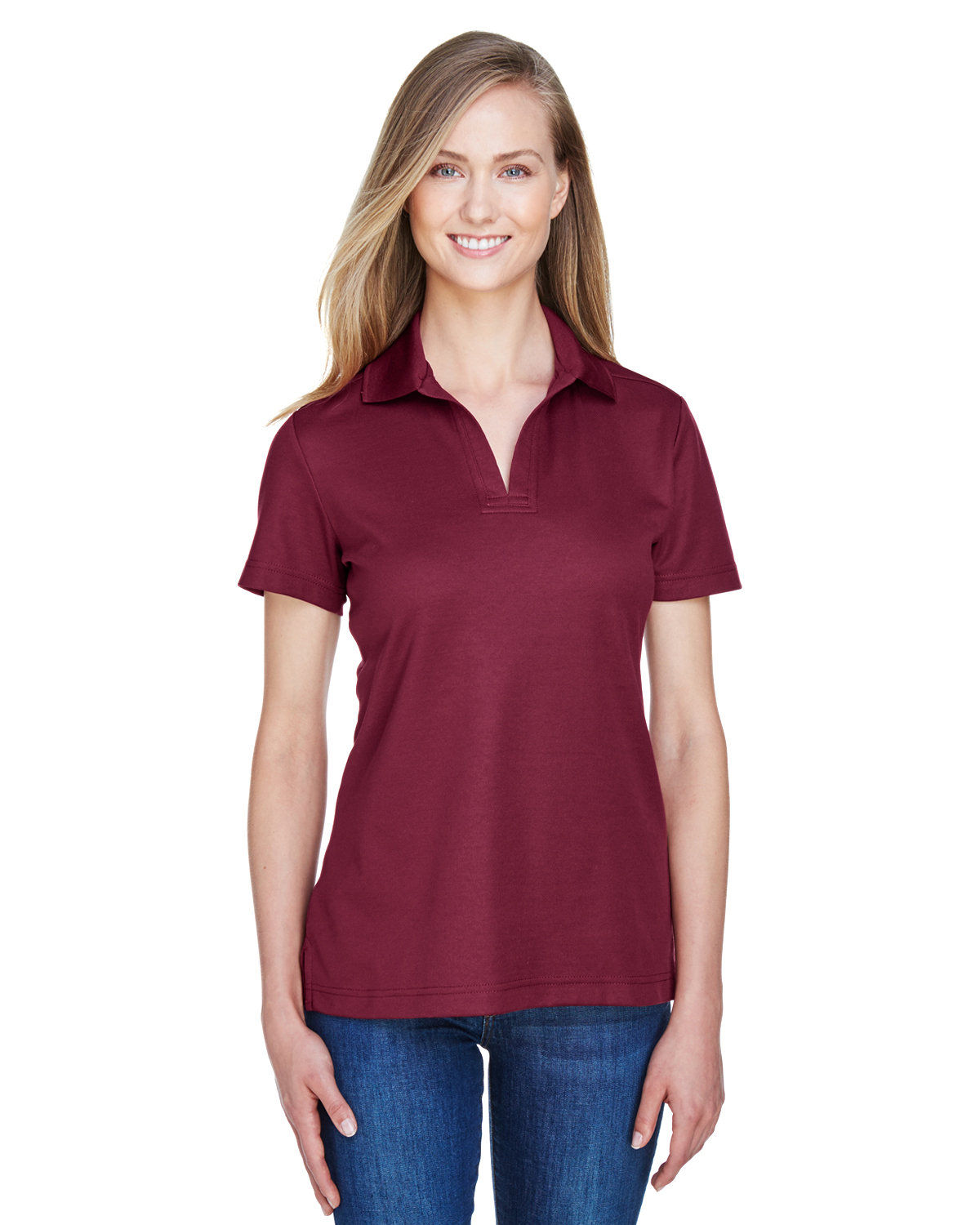 DG20W Devon & Jones CrownLux Performance Ladies Plaited Polo