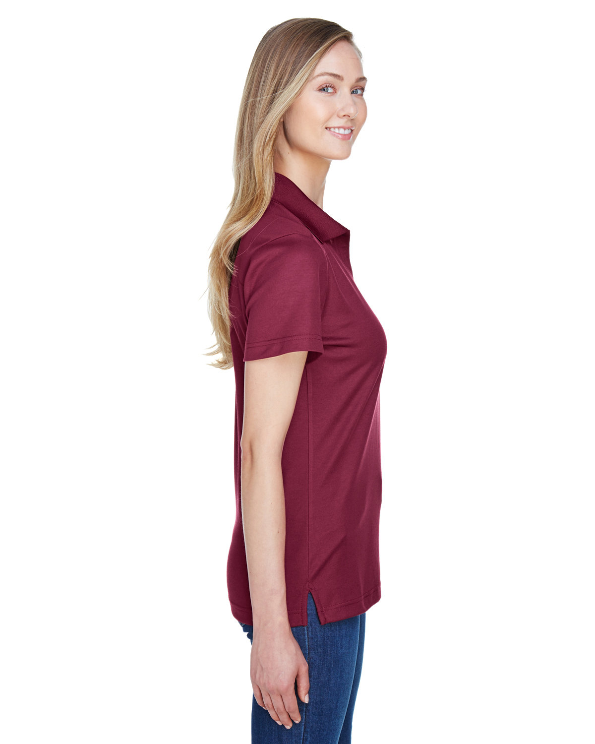 DG20W Devon & Jones CrownLux Performance Ladies Plaited Polo - Siide Image