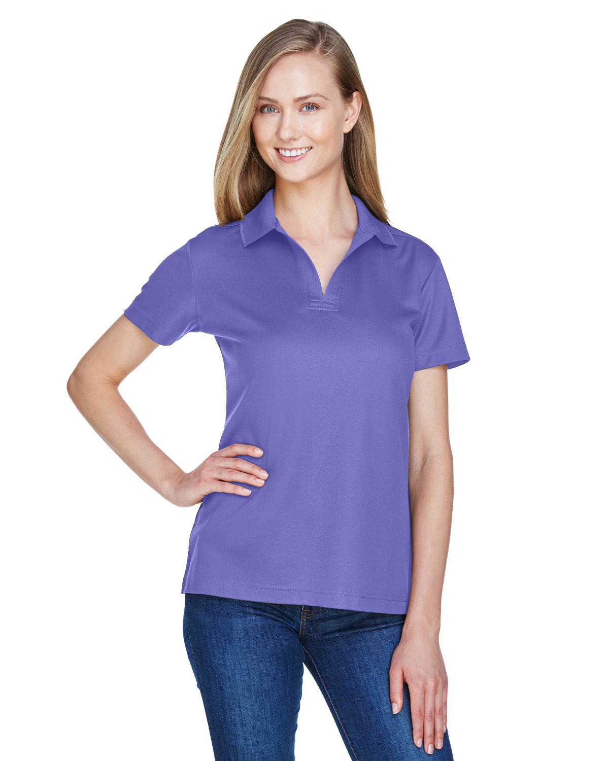 DG20W Devon & Jones CrownLux Performance Ladies Plaited Polo